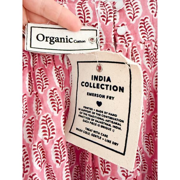 Emerson Fry | India Collection | NWT Emerson Fry Adelina Blouse in Rosey | Sz L - Picture 7 of 12